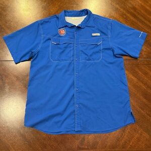 Chicago Cubs Columbia Tamiami Omni-Shade Button-Down Shirt - Royal